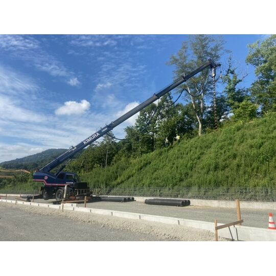 遮音壁基礎杭打設　25ｔアンギラス