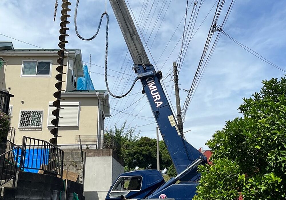 H鋼打設16ｔアンギラス