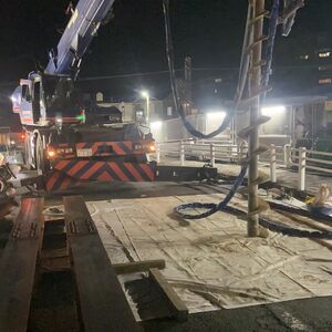 H鋼打設25ｔアンギラス